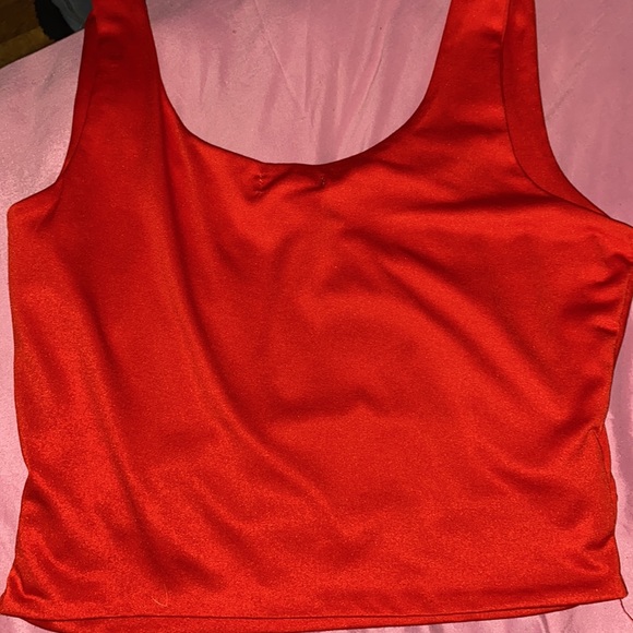 Rue 21, red, crop top, no sleeve, simple - Picture 2 of 3